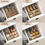 KITEISCAT Acacia Wood Silverware Organizer, Kitchen Utensil Drawer Organizer for Forks, Knives & Spoons, 6-Compartment Cutlery Tray, Flatware Holder - size: 6 Compartments
