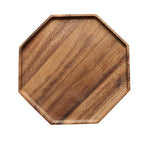 Set of 2 Acacia Wooden Trays Serving Platters Round Square Veggie Serving Tray Decor Bread Charcuterie Board Fruit Hosting Essentials Cheese Platter Vegetable Food Dish Charger Plate Charcuterie Board - size: 8-10 Inch (Pack of 2)