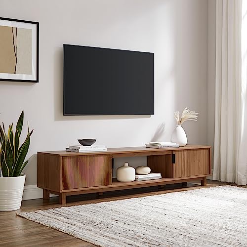 Walker Edison Arundo Fluted TV Stand for TVs up to 80 Inches, 70" TV Stand, Mocha - color: Mocha, size: 70" TV Stand