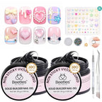 Beetles 3D Gel Nail Art & 3D Mold Pastel Playland-2 Pcs Clear Solid Builder Gels Non-Sticky Sculpting with Dual-Ended Sculpture Pen & 24 Pcs Dual Froms,Beginner Friendly DIY at Home,UV LED Lamp Needed - color: 0-2- 2 Pcs Clear Solid Builder Gels