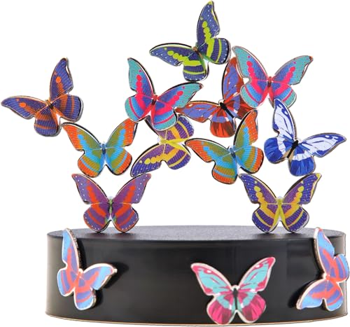 PowerTRC Toy Magnetic Desktop Sculpture (Butterflies) | Mini Magnetic Art Decoration for Desktop | Fun Stress Relief Office Gift
