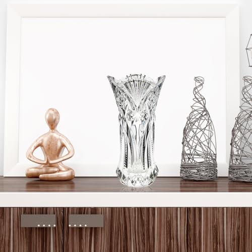 CS Crystal Vase 12-inch high, Cabbage Design, for Flowers & Decor. Lovely Nice Shiny Piece. Perfect as a Gift, Suitable for All Occasions - style: Cabbage Design