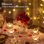 Glasseam Glass Votive Candle Holders: Set of 12 Clear Square Tealight Holder Small Tea Light Holders for Table Centerpiece Wedding Decor