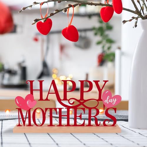 COCHIE Metal Happy Mother's Day Sign, Mothers Day Decorations for Home, Shelf, Mantel, Indoor, Mothers Day Gifts for Mom from Daughter Son, Mother Day Table Top Party Decoration (Mother's Day) - style: Mother's Day