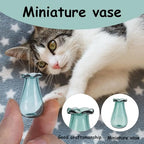 Andibro 2Pcs Cat Whisker Vase, Mini Vases for Flowers Miniature Vase Small Glass Vases Cat Whisker Holder Cat Memorial Gifts for Dog Or Cat Hair Keepsake Micro Landscape DIY Ornament (Green + Yellow)