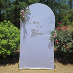 Vincidern 6.6FT Arch Backdrop Stand and Cover Set, Metal Arch Stand with White Cover for Wedding, Party, Baby Showers, Graduation, Birthday, Event Backdrop Decorations - size: 6.6FT Arch with Cover