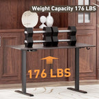 Ywin Electric Height Adjustable Standing Desk with Wheels, 63 x 24 inches Ergonomic Stand Up Desk for Home Office - color: Black Walnut