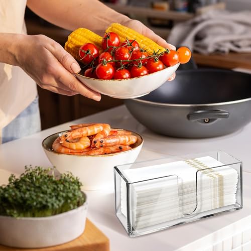 Acrylic Paper Towel Holder for Bathroom or Kitchen – Clear Countertop Dispenser for Trifold, Multifold, C-Fold Napkins, Disposable Hand Towels, Modern Napkin Tray, 10.75 x 4.125 x 5 Inch - color: Z - Acrylic Large, size: Guest Towel Holder