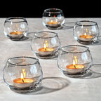 FrutPunch Candle Holder, Glass Candle Holder, Transparent Votive Candle Holders, Can be Used for Engagement, Wedding, Party, Gift Giving and Other Occasions Set of 6