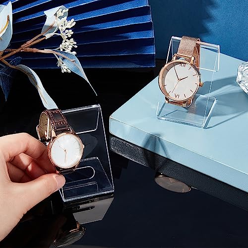 PH PandaHall 2PCS Acrylic Watch Display Stands, Clear Watch Holder Organizer Jewelry Watch Rack Single Watch Display Holder Showcase for Men Watch Bracelet Display Home Decor Retail Use, 2x1.8x2.5