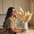 Modern Ceramic Vase, Small White Flower Vase for Table Centerpieces and Rustic Farmhouse Decoration - style: Stripes