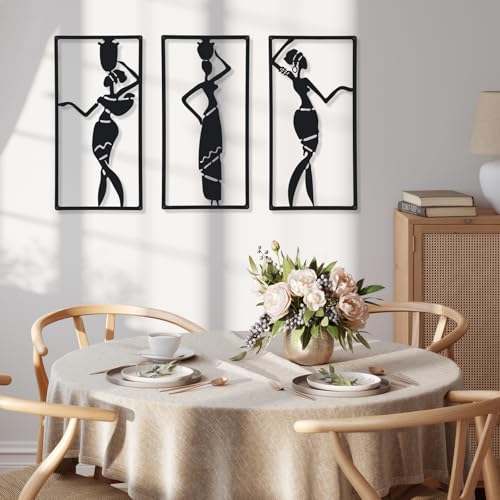 CHENGU 3 Pieces Metal Minimalist Abstract Woman Wall Art Line Drawing Wall Art Decor Single Line Female Home Hanging for Kitchen Bathroom Living Room(Artistic Body) - style: Artistic Body