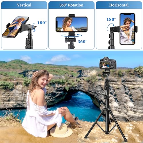 Nineigh Phone Tripod, 70" Selfie Stick Tripod Stand Cell Phone Tripods with Remote Phone Holder Carry Bag, Aluminum Alloy Selfie Stick Tripods, Compatible with iPhone Samsung GoPro Smartphone - size: 70 Inch