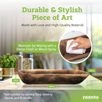 FANDOS Wooden Dough Bowl for Decor - 17¾ in Long Hand Carved Paulownia, Large Rustic Decorative Bowl for Home Table Centerpiece, Keys, Entryway Table, Catchall Tray & Wooden Dining Room Centerpiece
