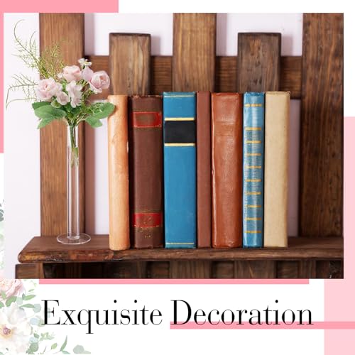 6 Pcs Cylinder Bud Vases for Centerpieces, 7.9" Acrylic Clear Small Tall Slim Flower Vases for Single Rose, Home Aesthetic Wedding Table Decorations for Party Desk Decor
