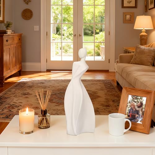 Abstract Woman Statue, White Female Figurine, Modern Resin Sculpture for Home Décor, Bookshelf & Office Desk Decor, Unique Gift for Women, Birthday, Anniversary - size: Lady-A