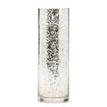 Hosley 12 Inch High Metallic Silver Speckled Finish Glass Floral Vase. Ideal Gift for Floral Arrangements Weddings Bridal Spa Meditation Reiki Rose Vase Nautical Settings Led Lantern Votive Garden P1 - color: Metallic Silver