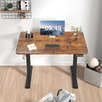 Furmax Electric Height Adjustable Standing Desk Large 40 x 24 Inches Sit Stand up Desk Home Office Computer Desk Memory Preset with T-Shaped Metal Bracke, Brown - color: Brown, size: 40 Inch