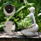 Large Planters for Outdoor Indoor Plants Head Face Planter Pot Unique Succulent Planters Flower Vase with Drainage Hole New Life - color: Woman