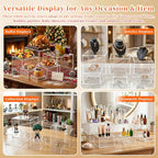 Acrylic Nesting Risers Display Stands Cube Boxes with Hollow Bottoms 6Pcs Clear Acrylic Boxes for Display (Clear) - color: Clear