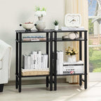 YUFAM Side Table End Table Tall Night Stand 3-Tier for Living Room Bedroom Bathroom Office Furniture Black - color: Black, size: 3 Tier