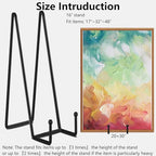 IBosins 5 Pack 16 Inch Plate Holder Display Stands, Large Metal Black Frame Stand for Picture, Book, Photo Easel, Creation, Collectibles - color: Black, size: 16 Inch