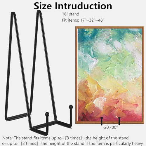 IBosins 5 Pack 16 Inch Plate Holder Display Stands, Large Metal Black Frame Stand for Picture, Book, Photo Easel, Creation, Collectibles - color: Black, size: 16 Inch