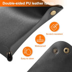 HARFINGTON 4pcs PU Leather Valet Tray Unisex Folding Small Catchall Tray Portable Entryway Table Tray Nightstand Bedside Desk Tray for Key Wallet Watch Coin Jewelry Dice, Black - color: Black