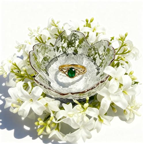 Mini Flower Ring Plate Jewelry Storage Tray Ring Holder for Dressing Table, Bedside Table, Room Bathroom Decoration, Cute Valentine's Day Christmas Birthday Gift for Women (white flower) - color: white Jewelry Tray and Flower Base