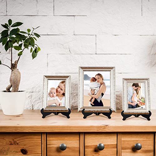 Guffman 12 Inch Wooden Display Stand - Black Wood Plate Stand Frame - Decorative Plate Holders Stands for Display Pictures, Cookbooks, Home, Birthday, Party, Table Easel Display
