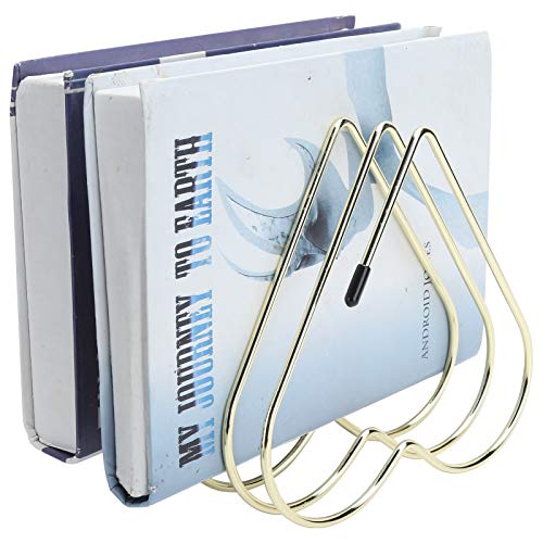 Desk Book Storage Rack Telescopic Files Stand Organizer Craft Supplies Decoration for Desktop Office Study Rooms (Gold) - color: Gold