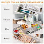 6 Pack Large Clear Plastic Drawer Organizer Trays, Acrylic Kitchen Drawer Organization and Storage Dividers, Non-Slip Storage Bins for Makeup, Kitchen Utensils, Bathroom, Jewelries and Office Desk - size: 6 Pack