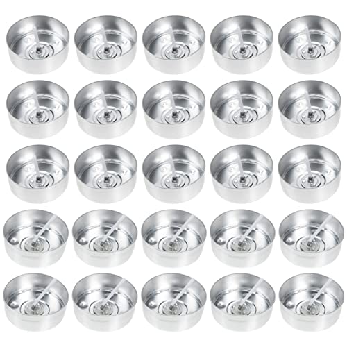 Operitacx 200 Pc Aluminum Tea Light Candle Cups with Wicks 1.57X1.57X0.59In Empty Metal Tealight Containers for DIY Candle Making and Craft Projects - size: 200Pcs