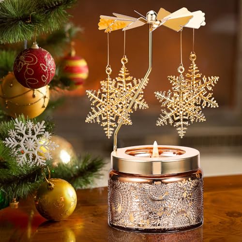 Snowflake Gifts for Women, Birthday Gifts for Mom Daughter Sister Wife, Unique Gift for Friend Women, Rotatable Scented Candles Gift for Christmas Anniversary (Snowflake) - size: Snowflake