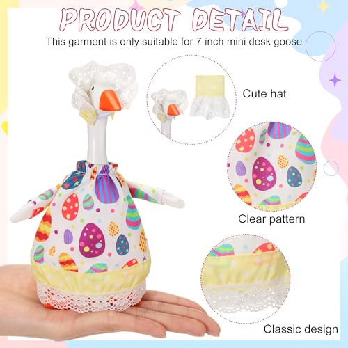 Weysat 10 Set Holiday Mini Desk Goose Outfit 250th Anniversary Summer Mexican 4th for July Magnetic Geese Statue Felt Fabric Costume for 7 Inch Desktop Goose Table Decor Gifts(Lovely Style,Fabric) - style: Lovely Style