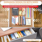Yieach Expandable Desk Drawer Organizer Tray,1.8 Inch High Junk Drawer Organizer for Kitchen,Clear Shallow Office Drawer Organizers With 10 Compartments for Pencil,Pen,Office Supplies and Accessories - size: M-9.3 to 15.6x12.6x1.8 In