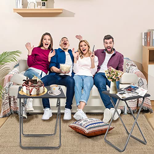 Garden 4 you Folding TV Tray Table/TV Dinner Trays Tables for Eating,Stable Tv Trays Table 25In, Folding Tray Side Table, Foldable Snack Tables for Bed & Sofa, 15 x 18.9 x 26 in (Grey,1PC) - color: Grey, size: 1pc