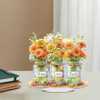 5D Tabletop Diamond Art Kit for Adults, DIY Diamond Art Painting Kit Stand Up Special Shaped Crystal Desktop Ornament, Box Package - Flowers in Bottle - color: Flowers in Bottle