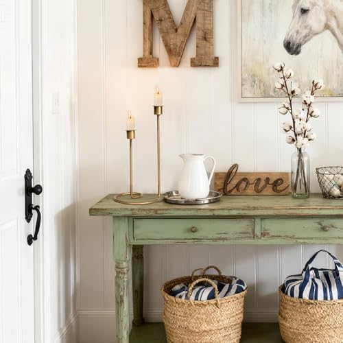 Modern Twisted Metal Candle Holder, Gold Taper Candlestick Centerpiece for Table Décor, Wedding, Holiday & Housewarming Gift - size: Size B