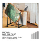 GENMOUS Art Storage Rack with Caster Wheels, Art Drying Rack Metal Storage Stand for Canvas Storage Paint Drying Rack,Drawing Board Stands for Printed Matter,Crafts Drying,Art Studio,Classrooms Easel - size: Metal-7Layer