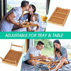 Artmeer Bed Tray Table with Folding Legs,Bamboo Breakfast in Bed for TV Table, Laptop Computer Tray,Eating,Snack Tray Beige 2 Pack(Beige) - color: Bamboo, size: Medium (Pack of 2)