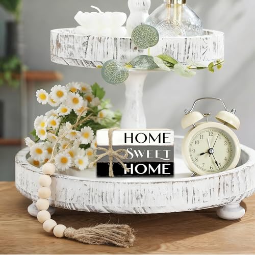 Mini Decorative Books For Home Decor, Small Wood Book Stack For Table Decor, Home Decor Book For Living Room Mantel, Farmhouse Stacked Books Decorative（L41） - color: white gray black