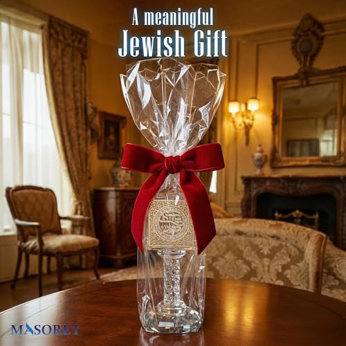 Crystal Havdalah Candle Holder 13 cm with Plaque - color: Crystal Havdalah 1