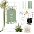 Wedding Sign Holder, Adjustable Welcome to Our Wedding Sign Stand W/Design Bundle & Leather Sign Hanging Straps, Heavy Duty Easel Stand for Sign, Wedding Seating Chart Stand, Easel for Display (White) - color: White