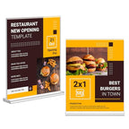 Enayplon Acrylic Sign Holder 8.5 x 11, Double Sided Sign Holder Stand, Plastic 6 Pack Table Paper Stand, Vertical Menu Flyer Stand, T Shape Table Flyer Holder