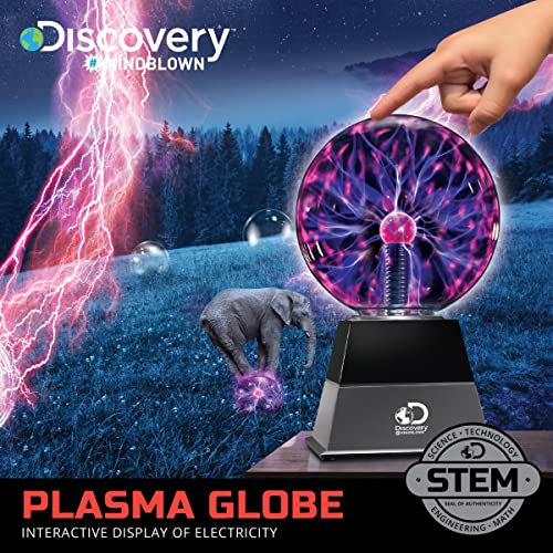 Discovery™ Plasma Globe Lamp, Touch & Sound Sensitive Lightning, Interactive Electric Plasma Ball for Hands-On STEM Learning, Plug-in Bedroom & Desktop Decorative lamp - style: Black Pyramid Base