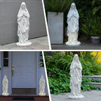 VChymm Virgin Mary Statue 31.49 Inch Religious Garden Statue Solar Mary Statue Outdoor Yard Patio Deck Home Entryway Hallway Sculpture - color: White
