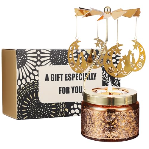 Mothers Day Gifts for Mom Wife Daughter Sister, Birthday Gifts for Women, Unique Cat Gift for Friends Women, Rotatable Scented Candles Gift for Mothers Day Anniversary Christmas (Moon and Cat) - size: Moon and Cat