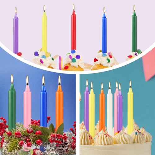 YOROXRG 40 Pack Spell Chime Candles-4 Inch Multi-Colored Taper Candles Sticks-for Home Decor Kitchen Decor Wedding Decoration-10 Colours - color: Colors-4" 40