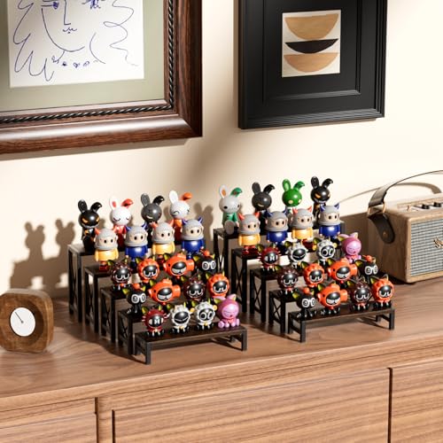 Stackable Wooden Cologne Organizer for Men, 5-Tier Tray Risers Display Makeup Perfume Organizer for Women, Wood Cupcake Stand, Buffet Shelf, Dessert Food Risers, Figure Collectible Stand